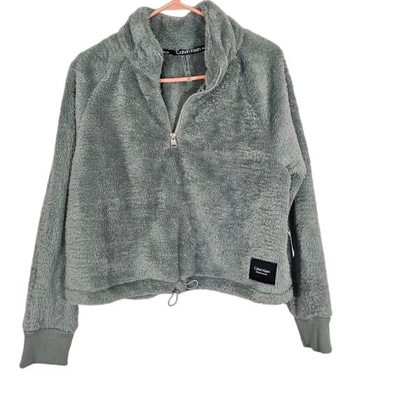 Calvin Klein Performance Green Fuzzy Pullover NWT - Picture 2 of 7